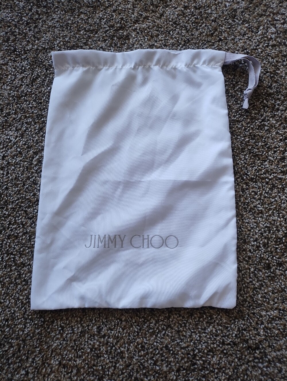 Jimmy Choo White Drawstring Dust Pouch
